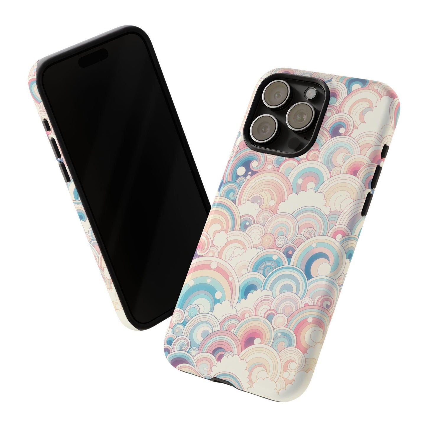 Pastel Rainbow Curve Swirls