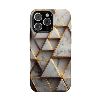 Geometric White Gold Marble