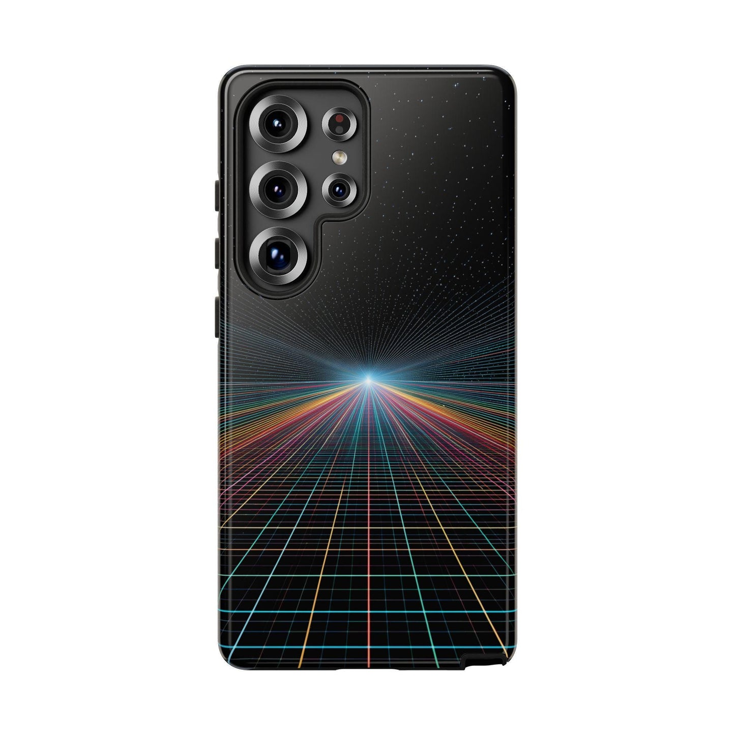 Neon Lines Warp Grid Converging
