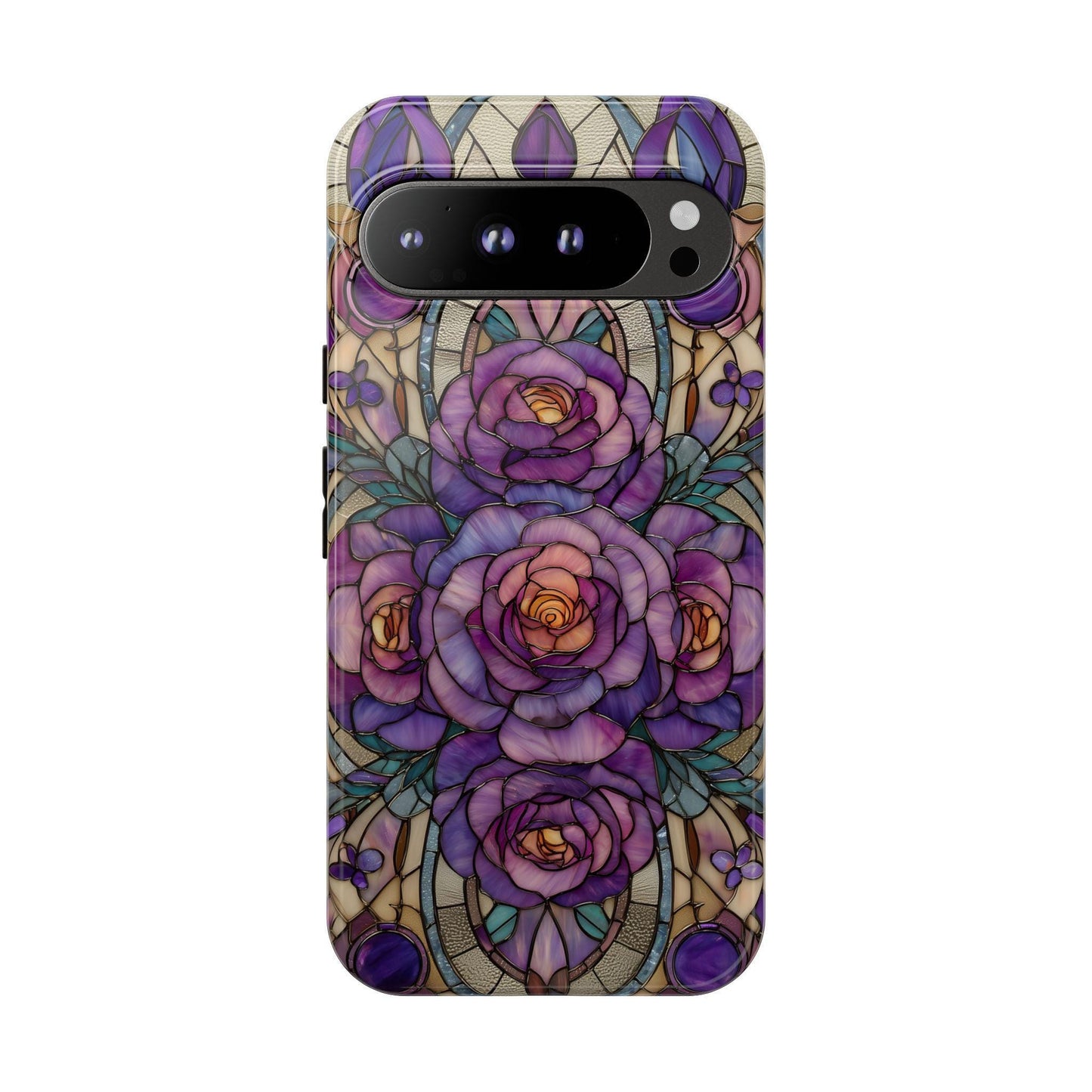 Lavender Roses Stained Glass