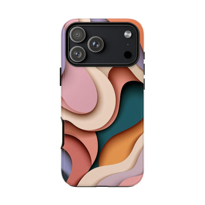 Pink Beige Abstract Wavy Pattern