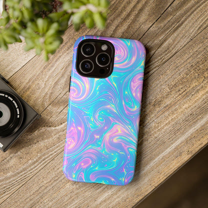 Candy Swirl Teal Pink Iridescent
