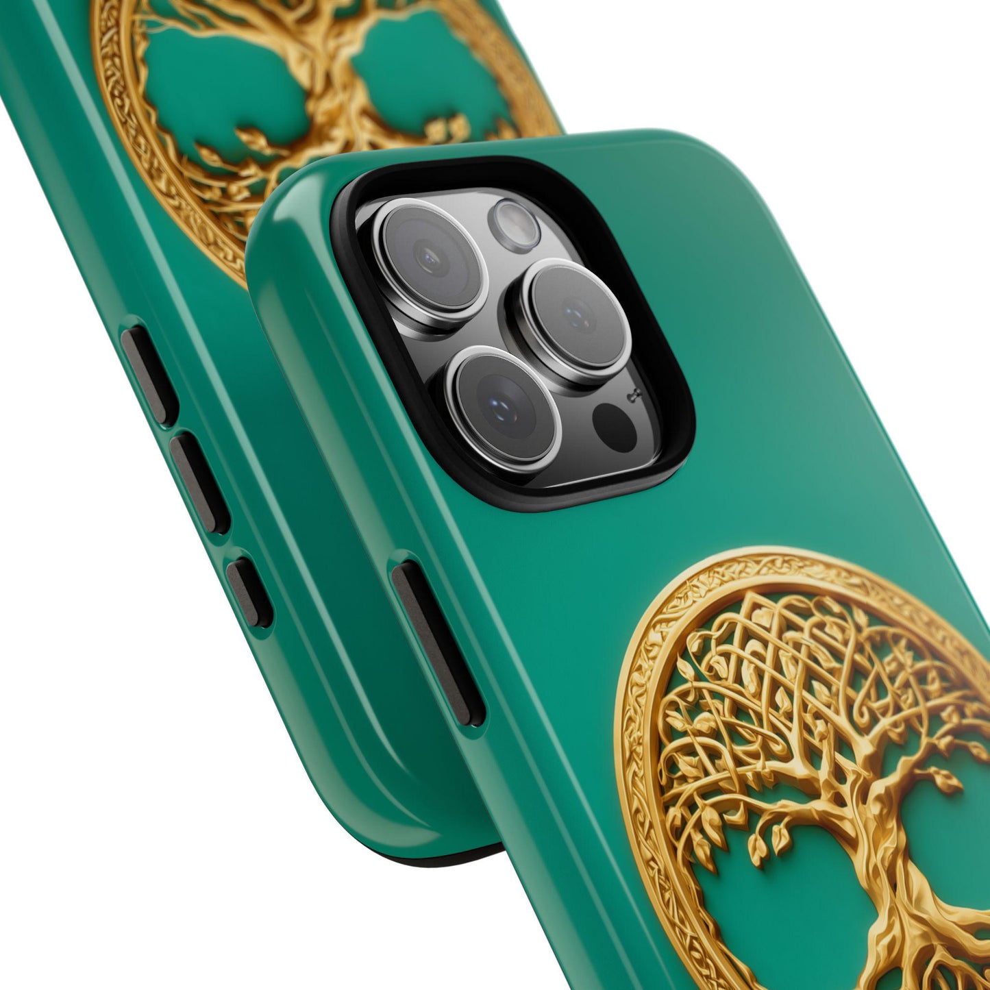 Golden Yggdrasil Celtic Tree Teal