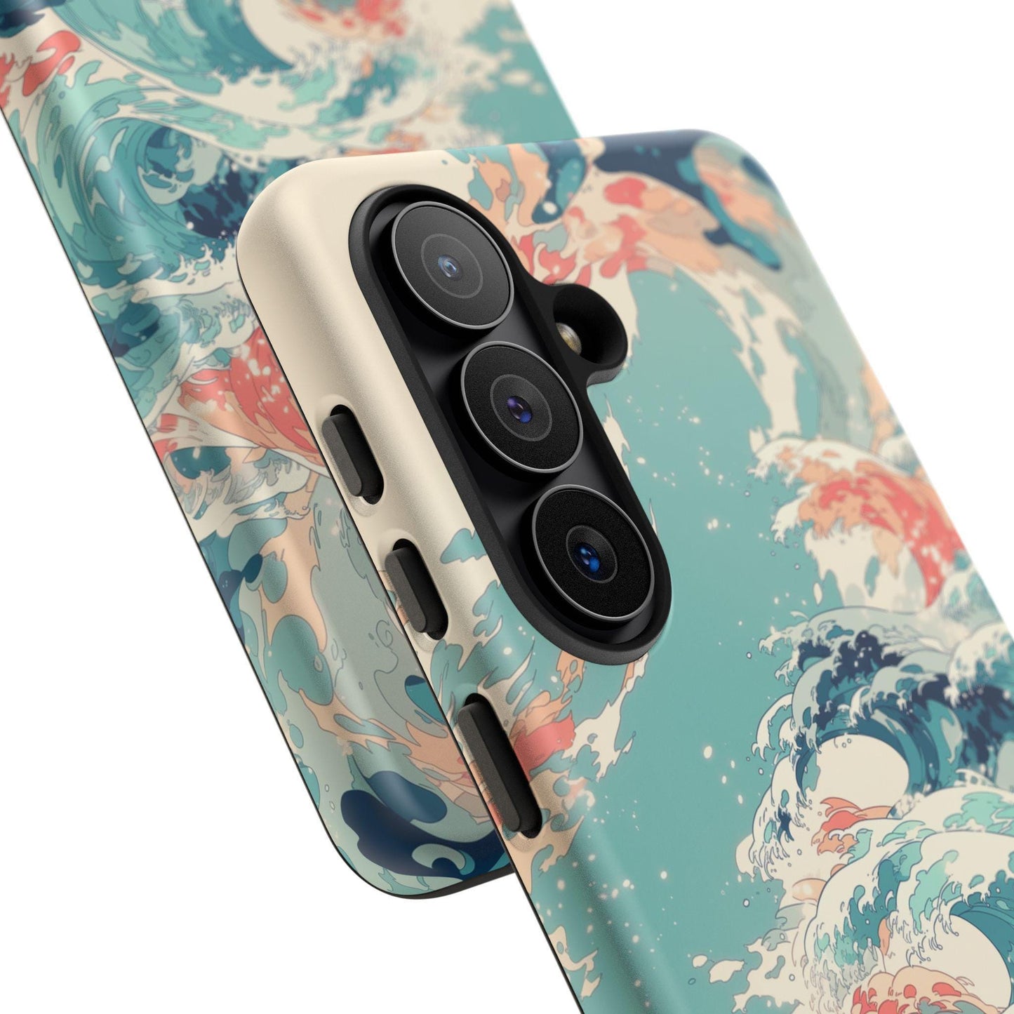 Teal Ocean Waves Coral Pastel