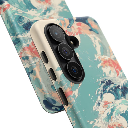 Teal Ocean Waves Coral Pastel