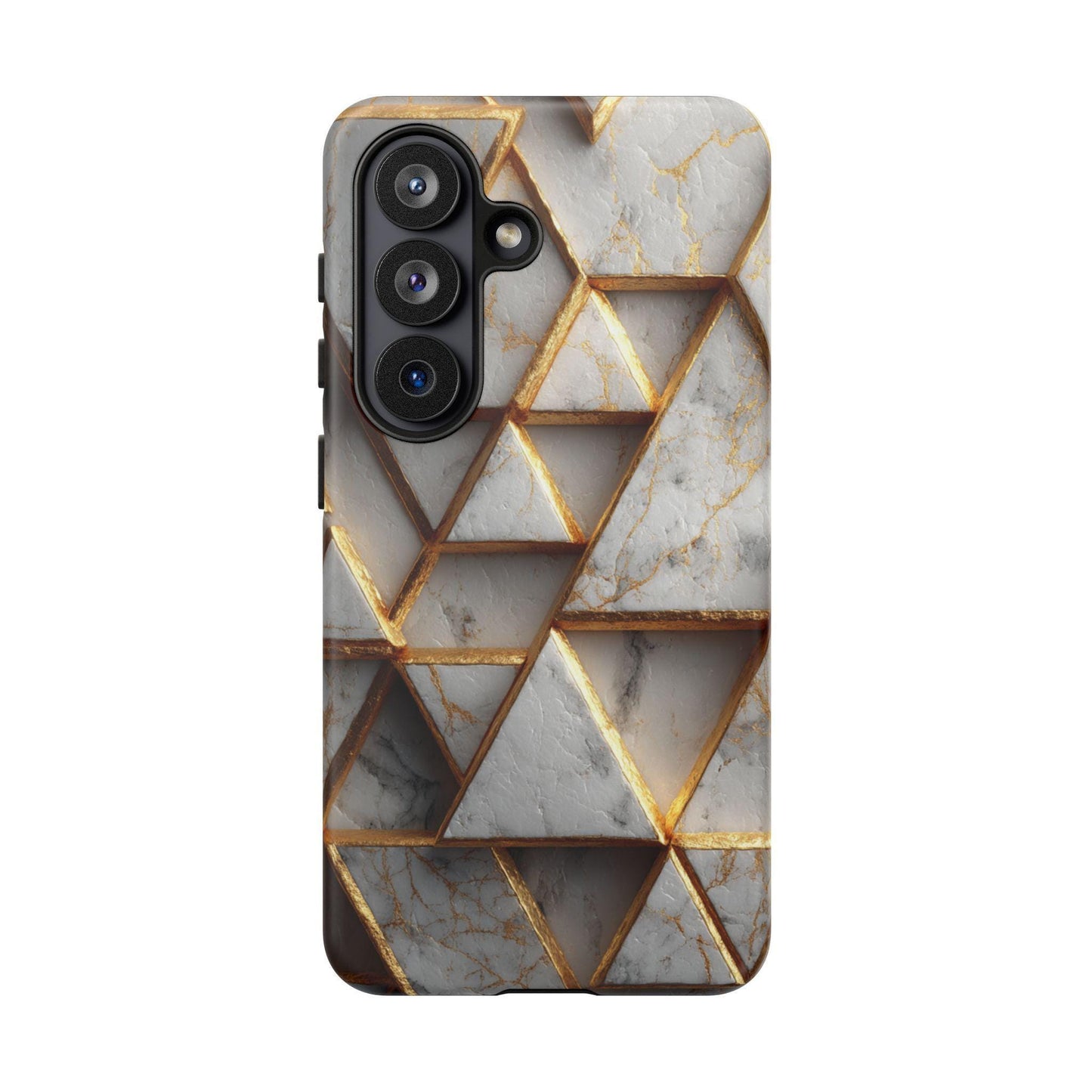 Geometric White Gold Marble