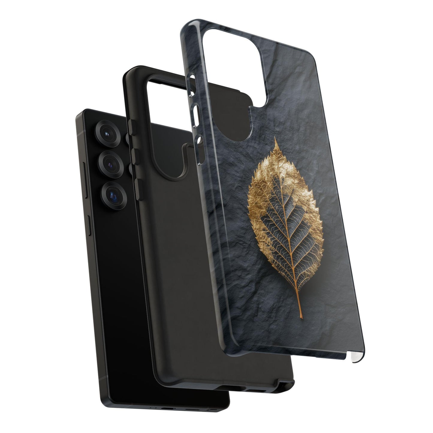 Gold Foil Leaf Dark Charcoal