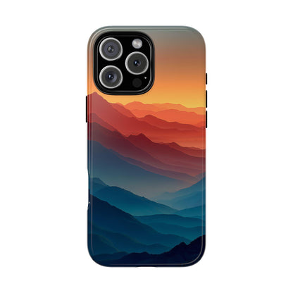 Gradient Mountains Orange Blue Sunrise