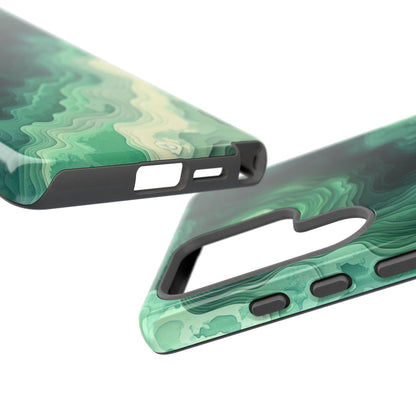 Topographic Green Wave Map Pattern