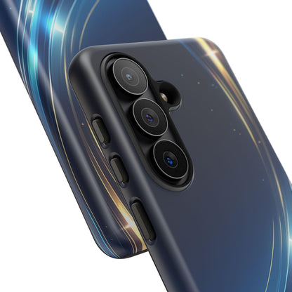 Blue Metallic Curved Wave