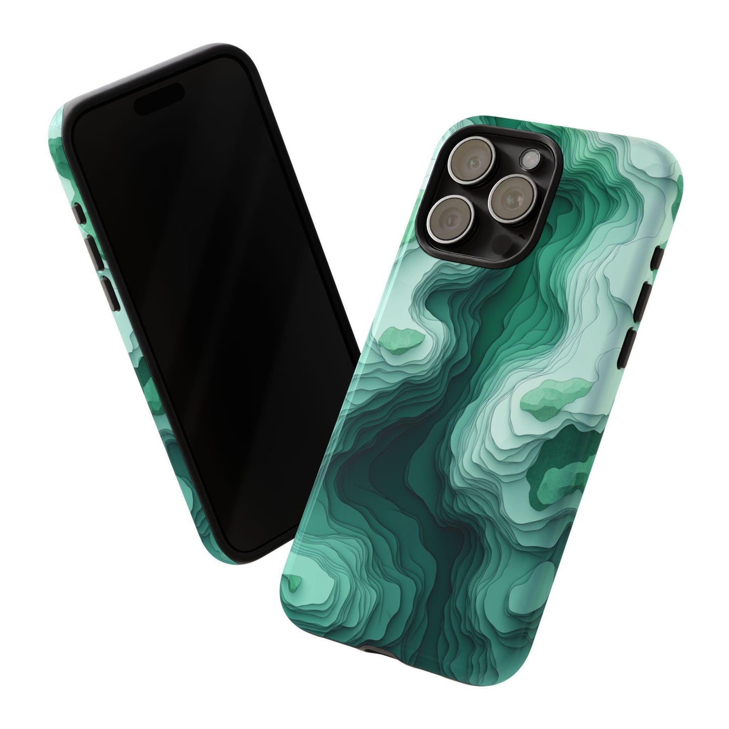 Seafoam Green Topography Pattern