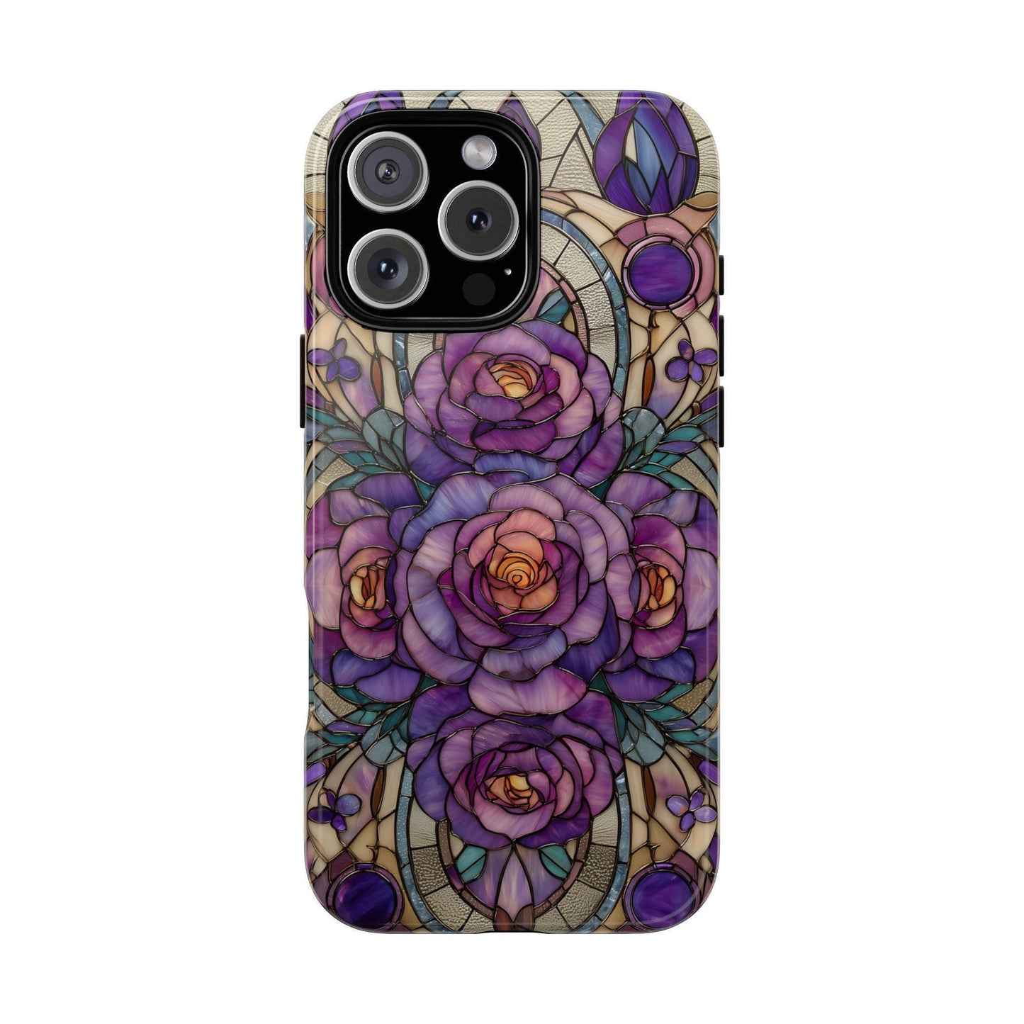 Lavender Roses Stained Glass