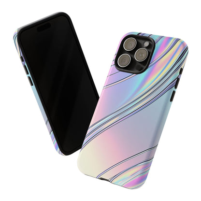Sleek Iridescent Silver Waves