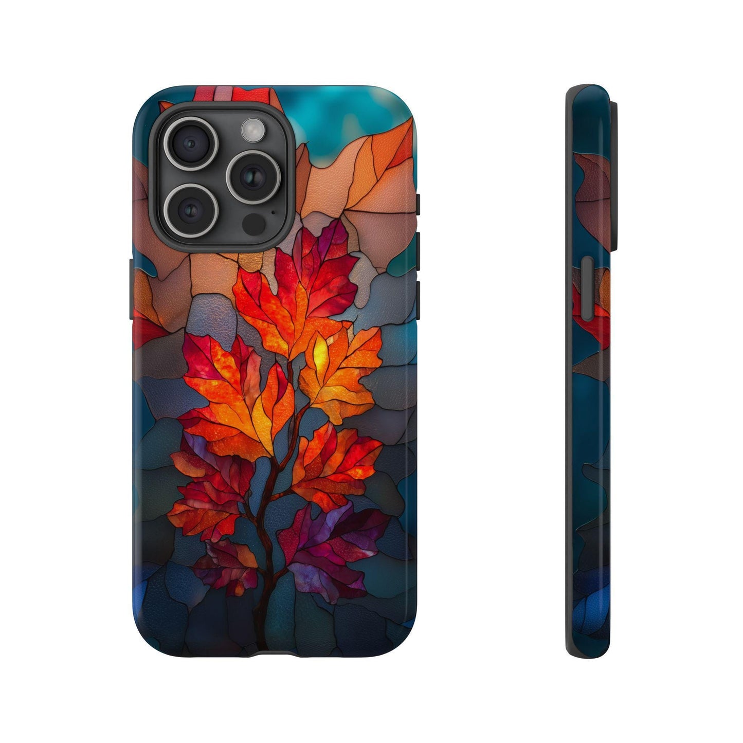 Autumn Leaves Stained Glass Orange