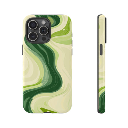 Lime Green Wavy Cream Vector
