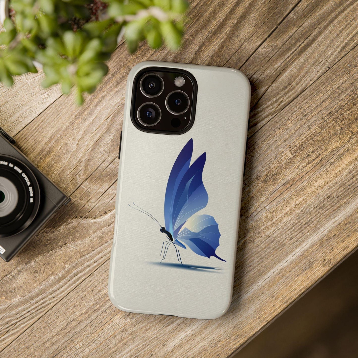 Blue Butterfly Minimalist Wings