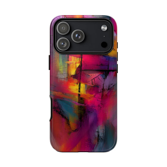 Chaotic Love Abstract Magenta Paint Art