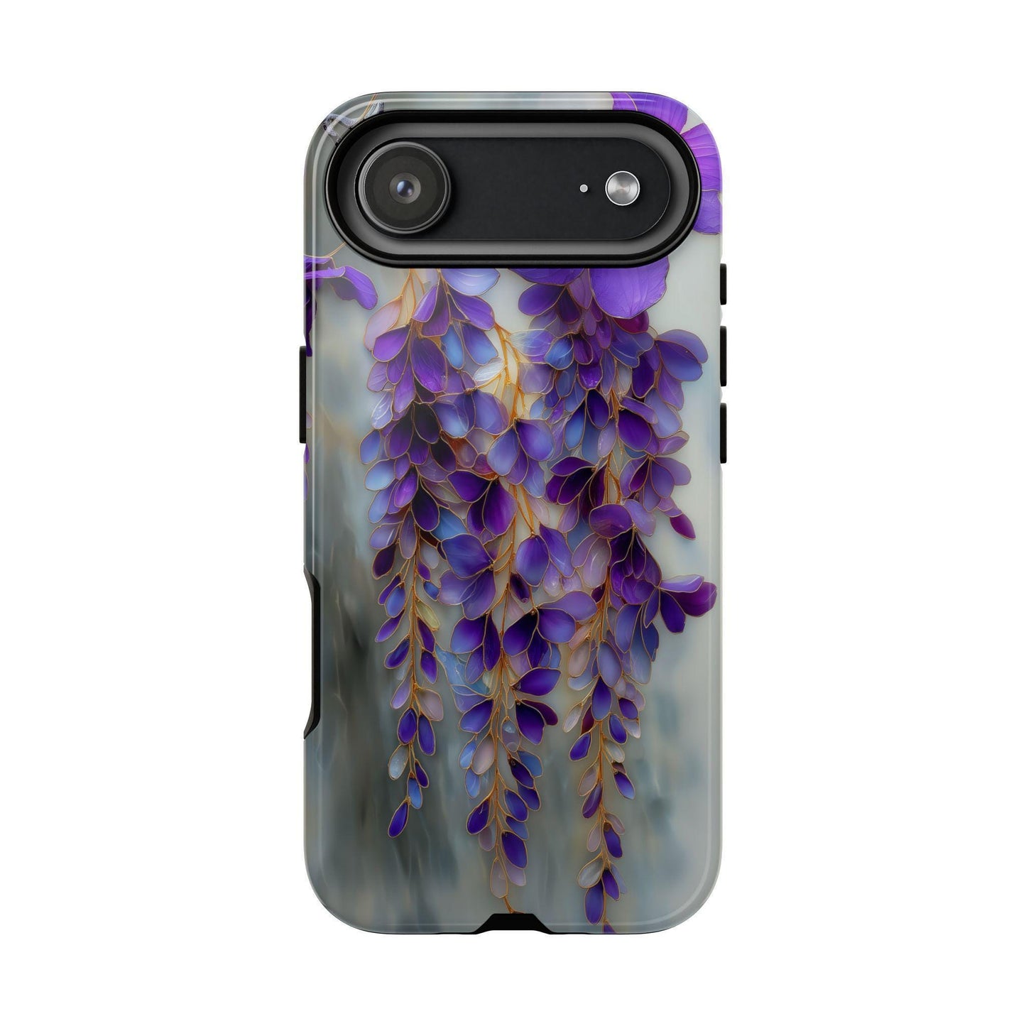 Wisteria Purple Flower Silver Stained Glass