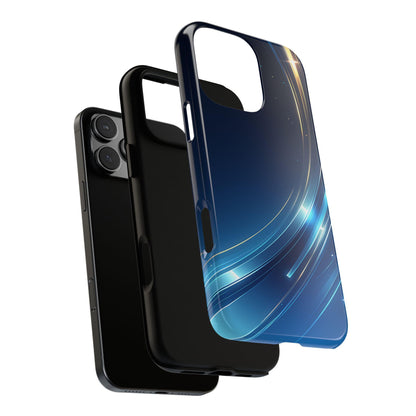 Blue Metallic Curved Wave