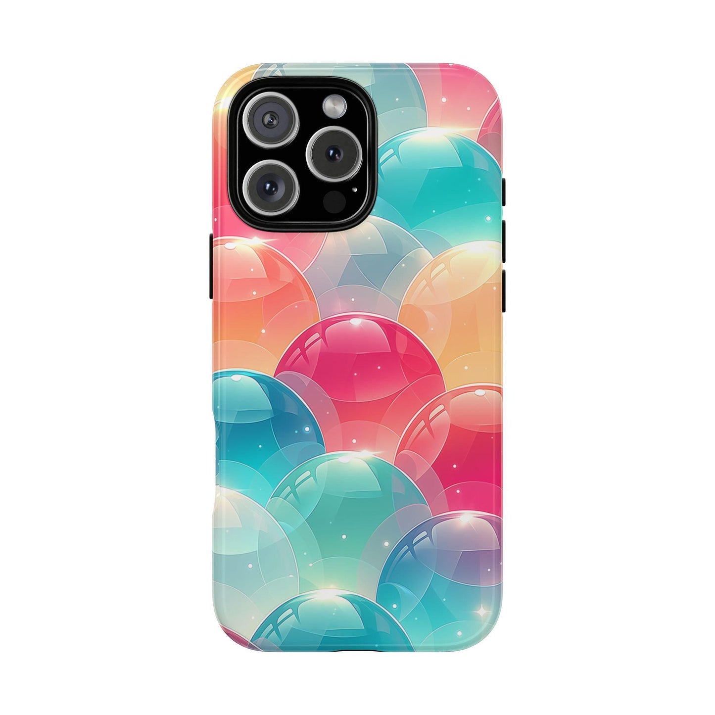 Pastel Orb Bubbles Teal Coral