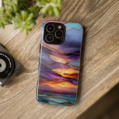 Serene Lavender Sunset Glass Layers