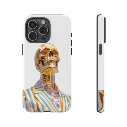 Golden Skeleton Striped Suit Skull
