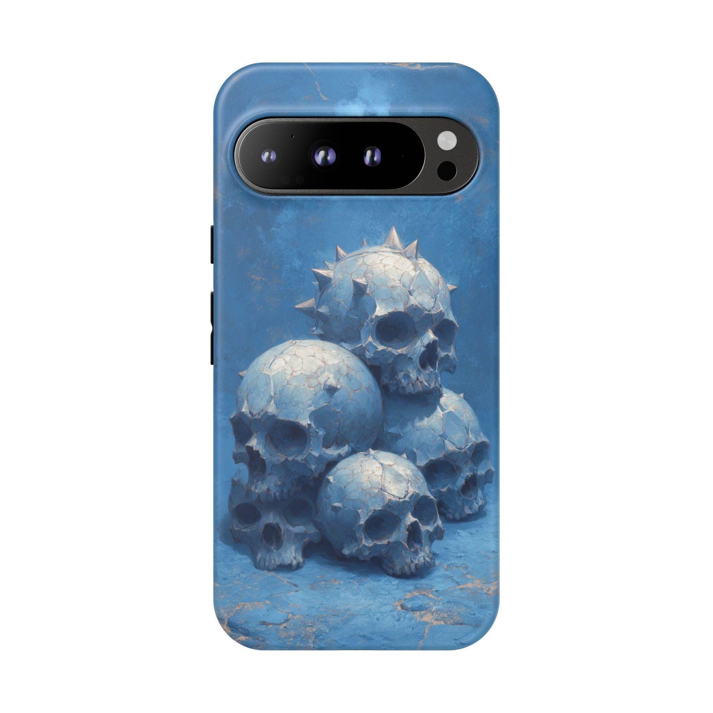 Skull Blue Spikey Gothic
