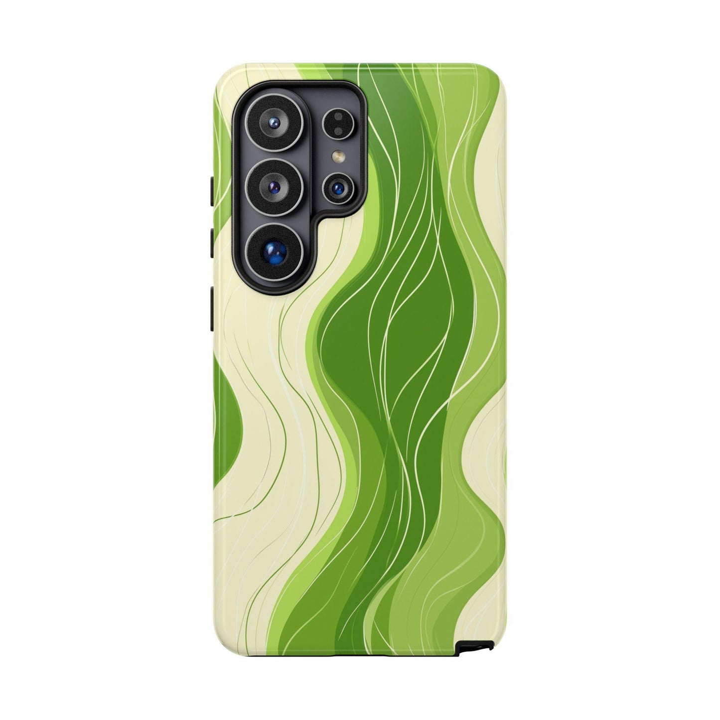 Lime Green Wavy Line Pattern
