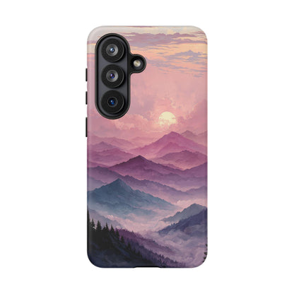 Watercolor Purple Mountains Pastel