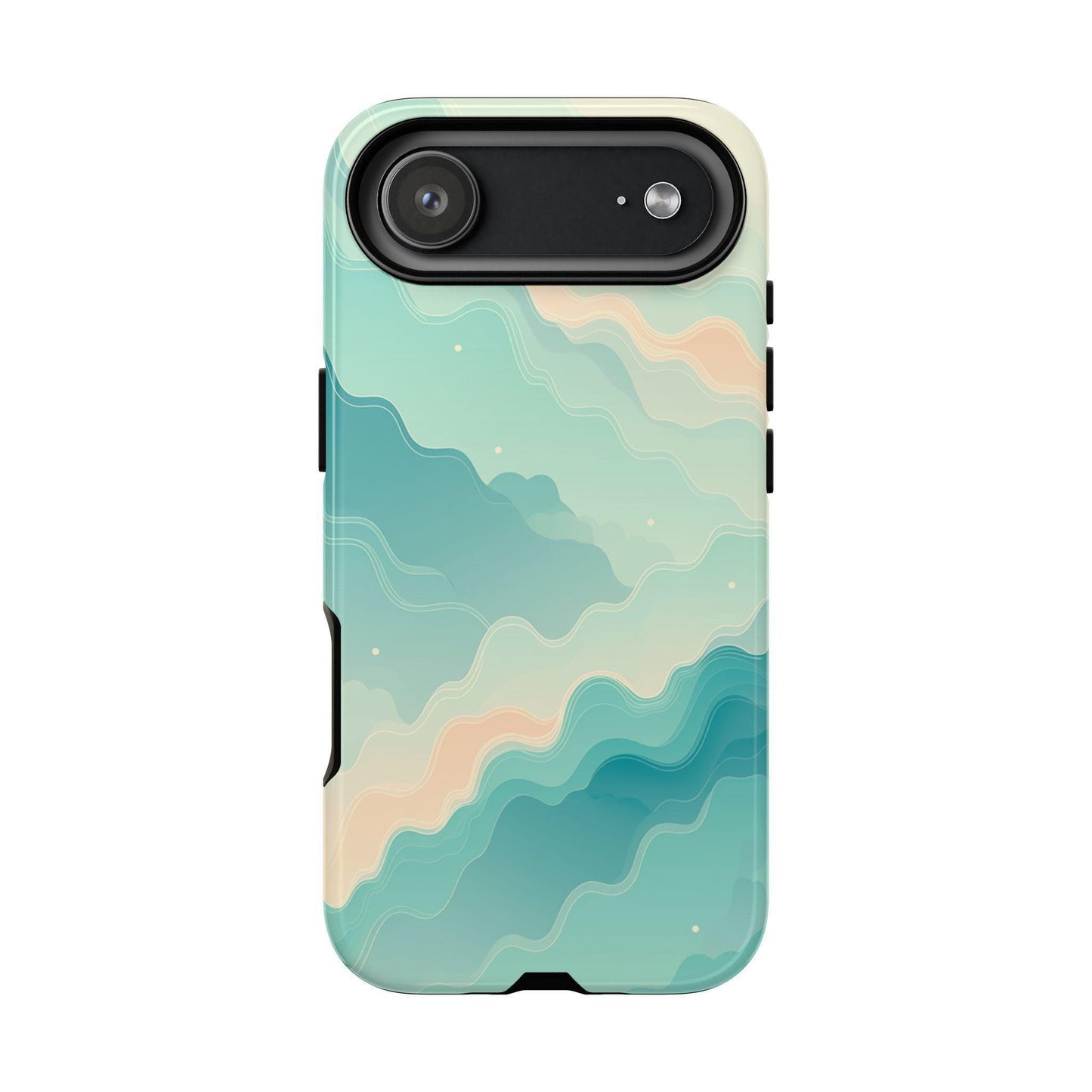 Teal River Abstract Flowing Waves