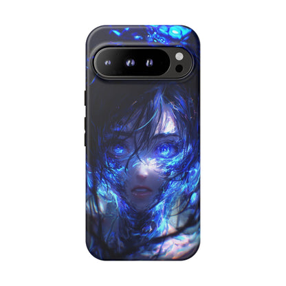 Neon Blue Anime Cyber Girl