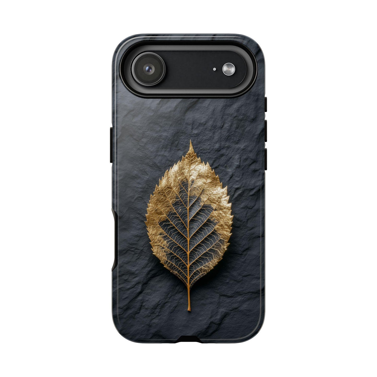 Gold Foil Leaf Dark Charcoal