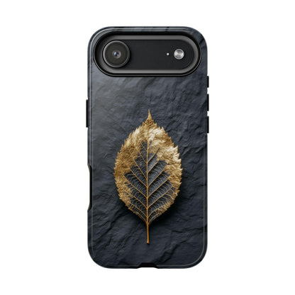 Gold Foil Leaf Dark Charcoal
