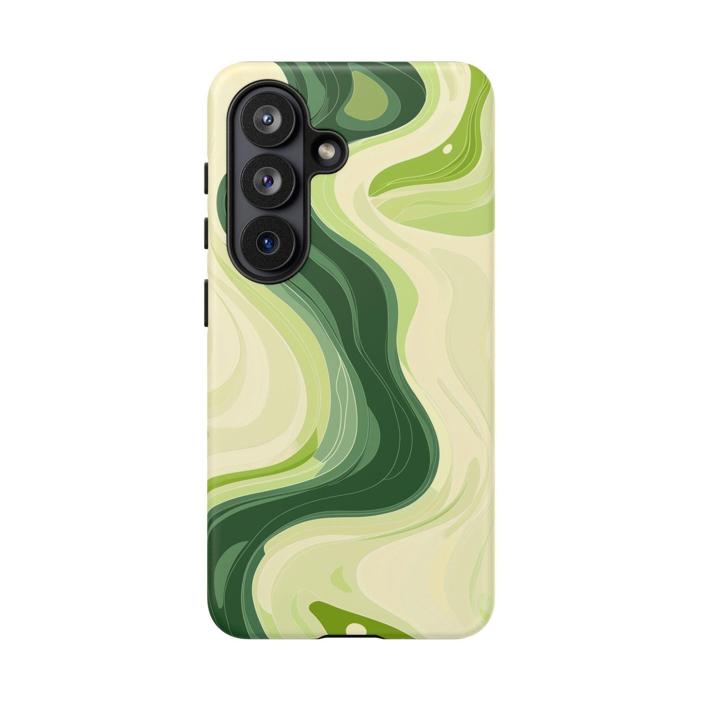 Lime Green Wavy Cream Vector