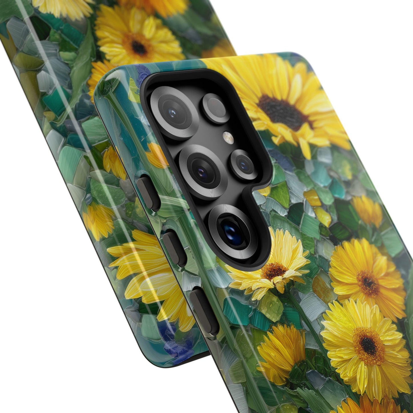 Vibrant Sunflowers Stained Glass
