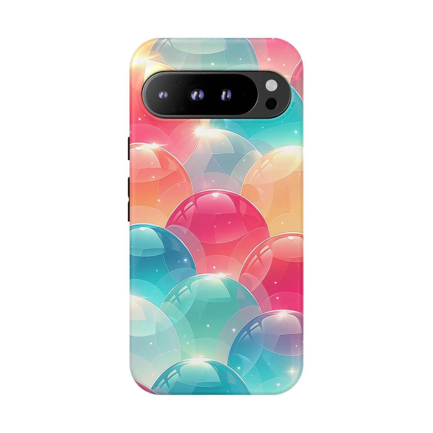 Pastel Orb Bubbles Teal Coral