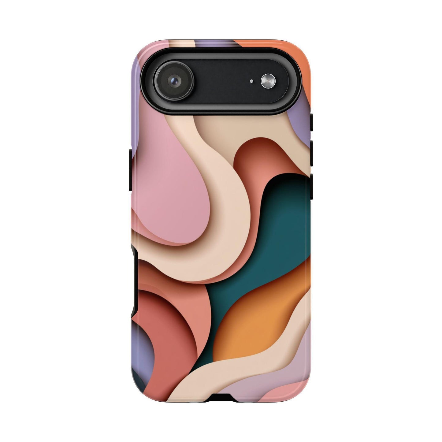 Pink Beige Abstract Wavy Pattern