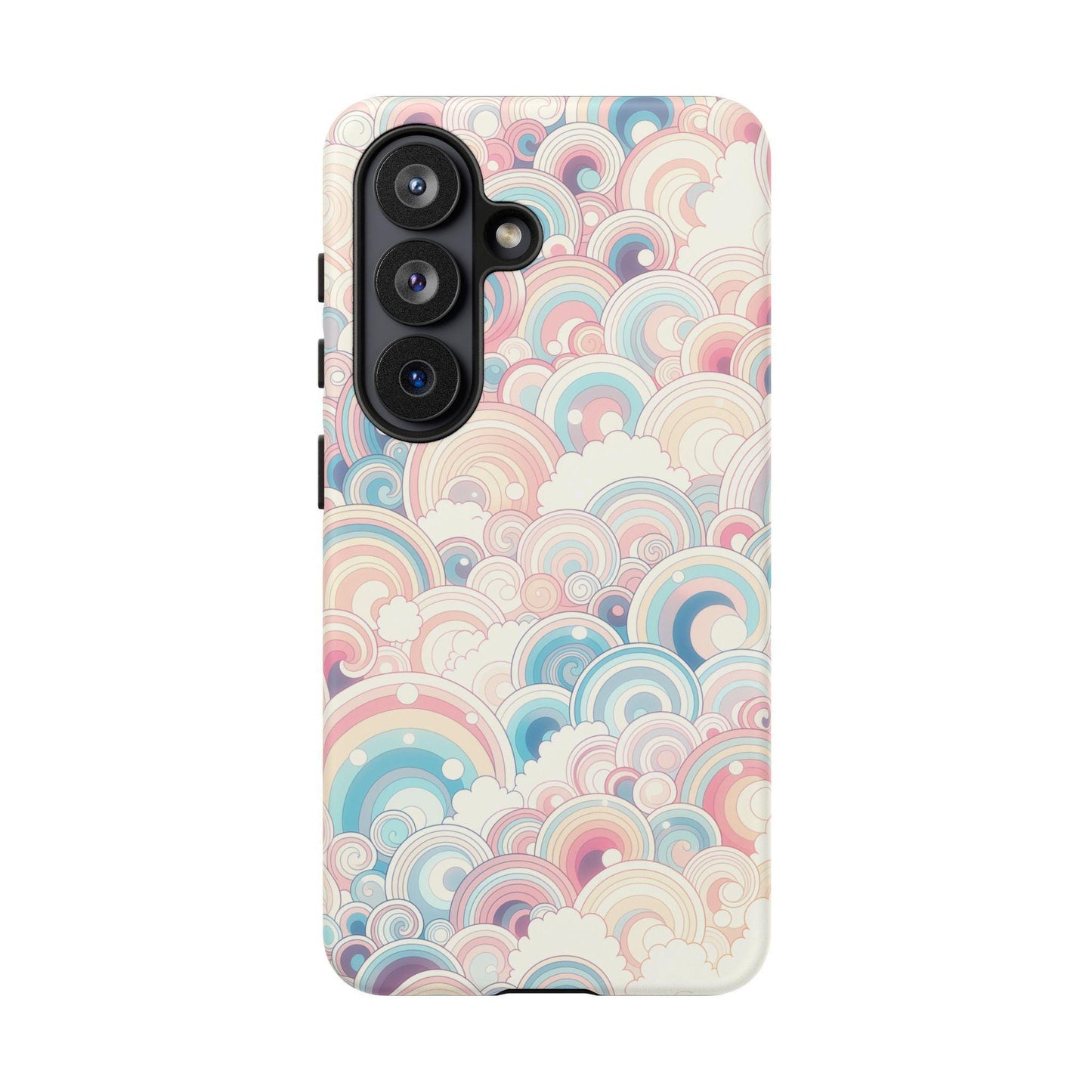 Pastel Rainbow Curve Swirls