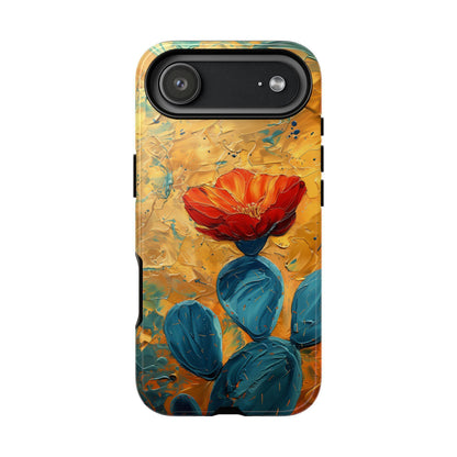 Cactus Red Flower Art Painting