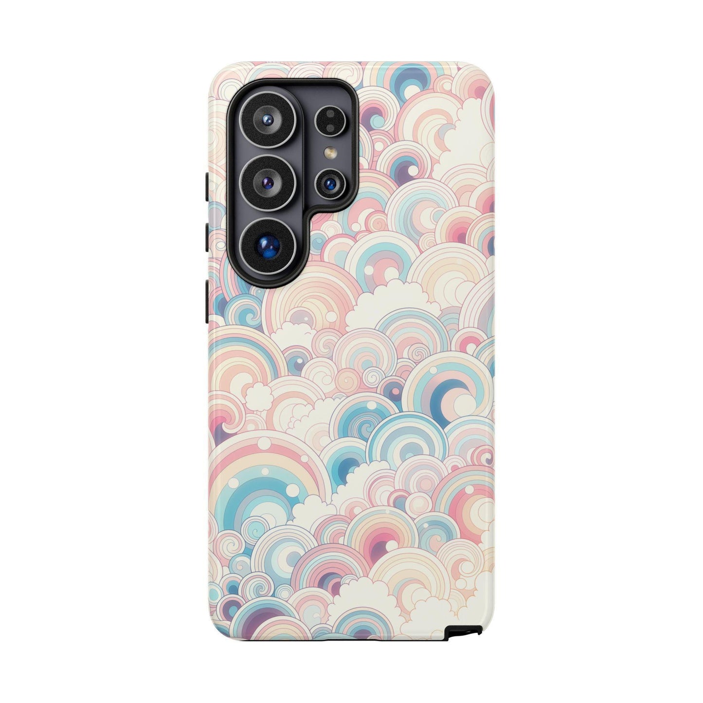 Pastel Rainbow Curve Swirls