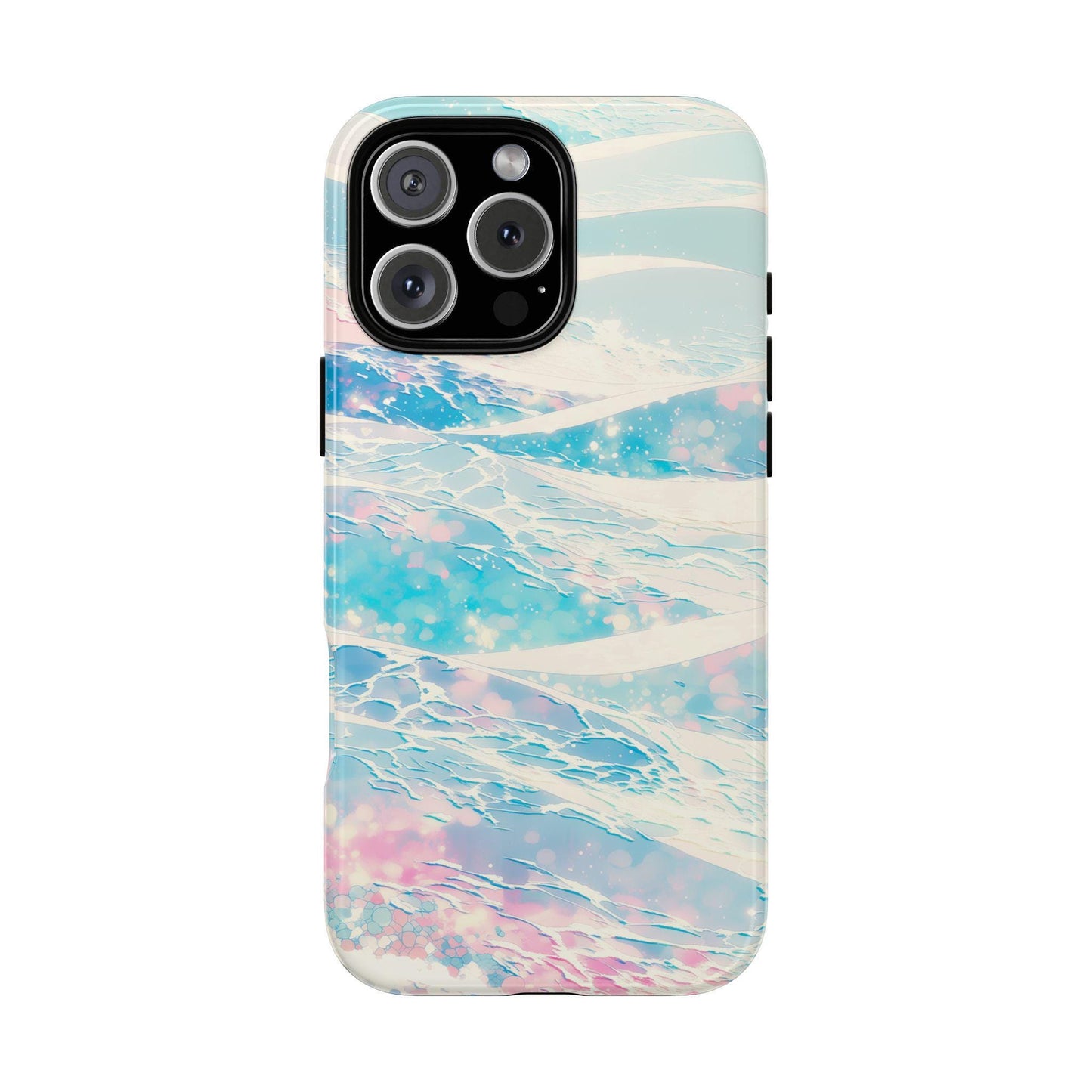 Pastel Ocean Waves Teal Pink
