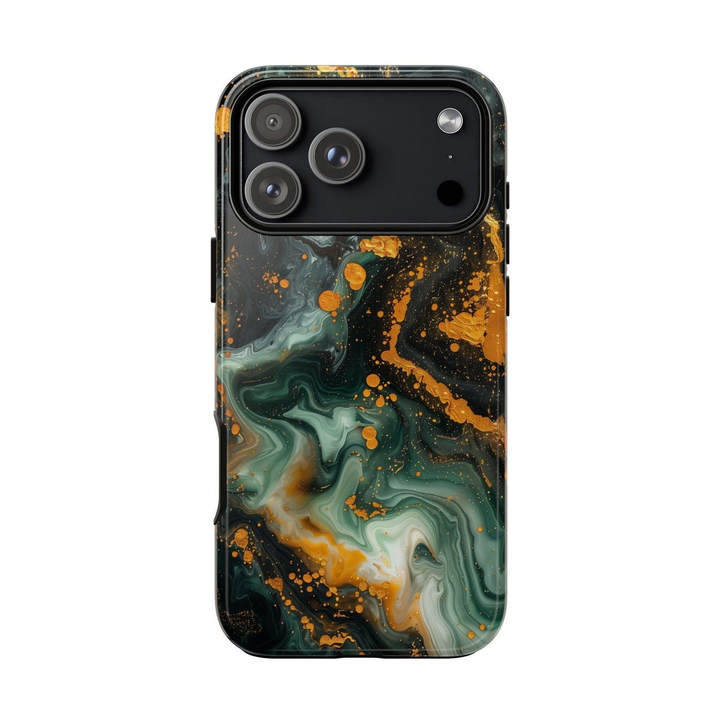 Luxury Marble Green Gold Liquid Wave