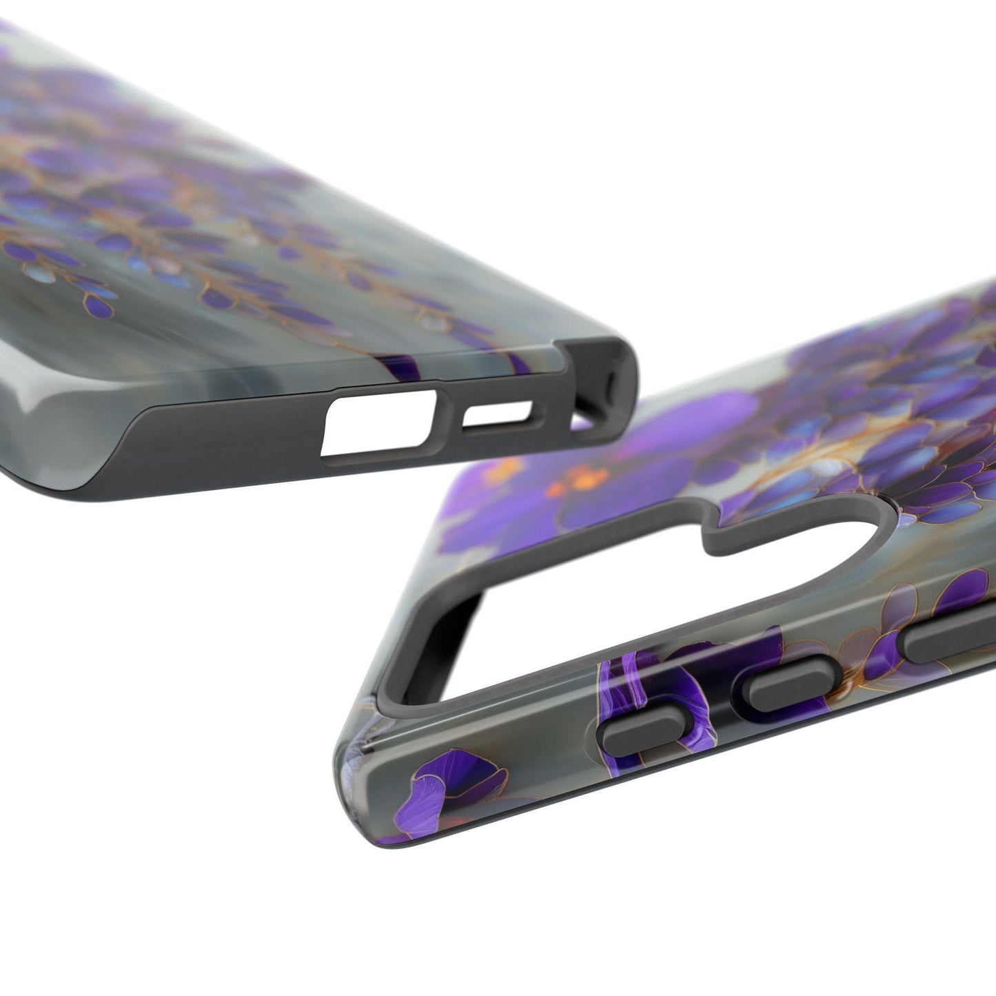 Wisteria Purple Flower Silver Stained Glass