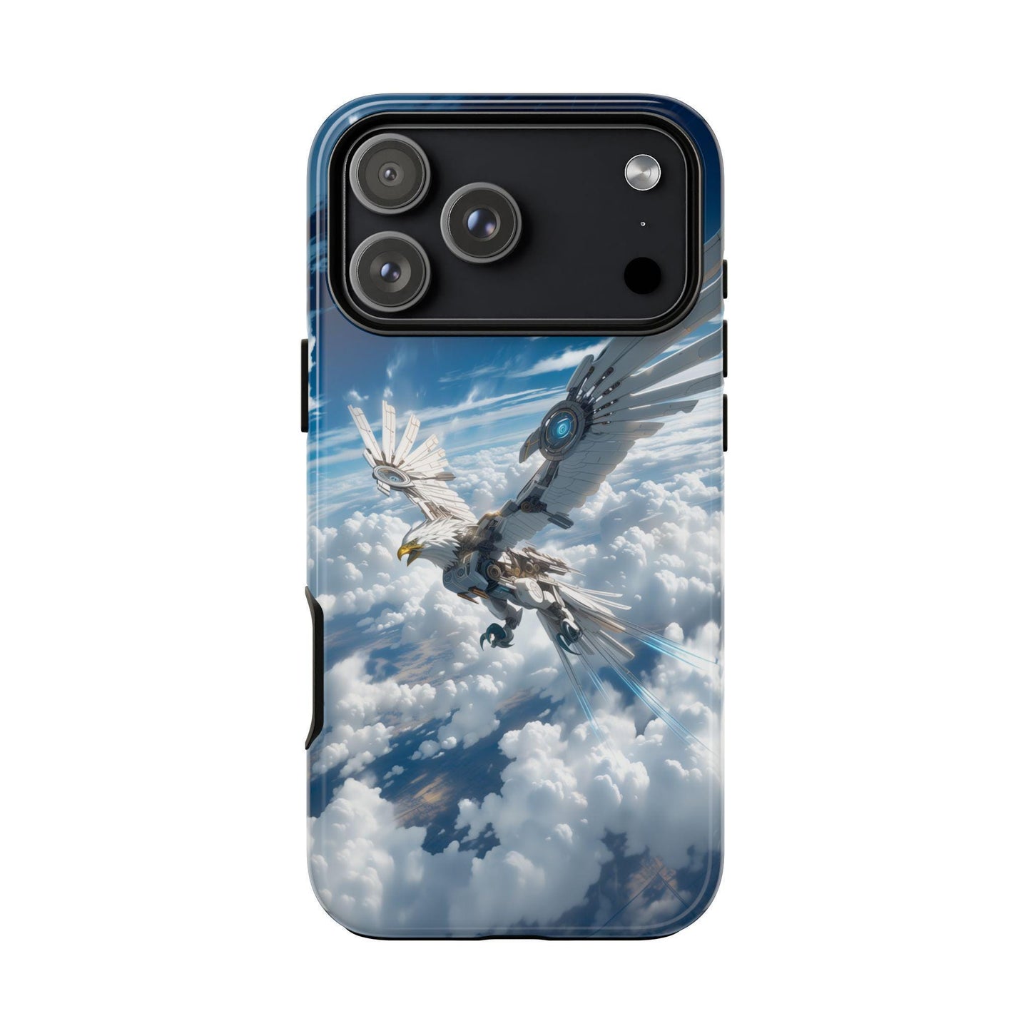 Mechanical Eagle Soaring Blue Sky