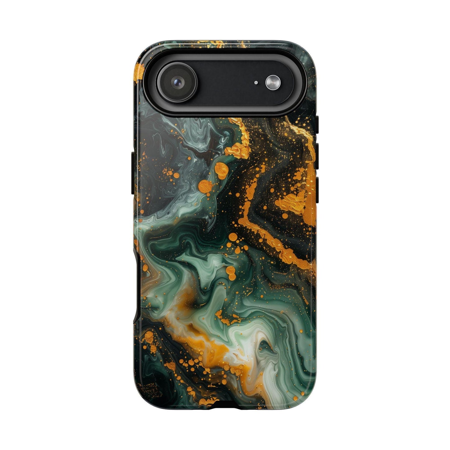 Luxury Marble Green Gold Liquid Wave