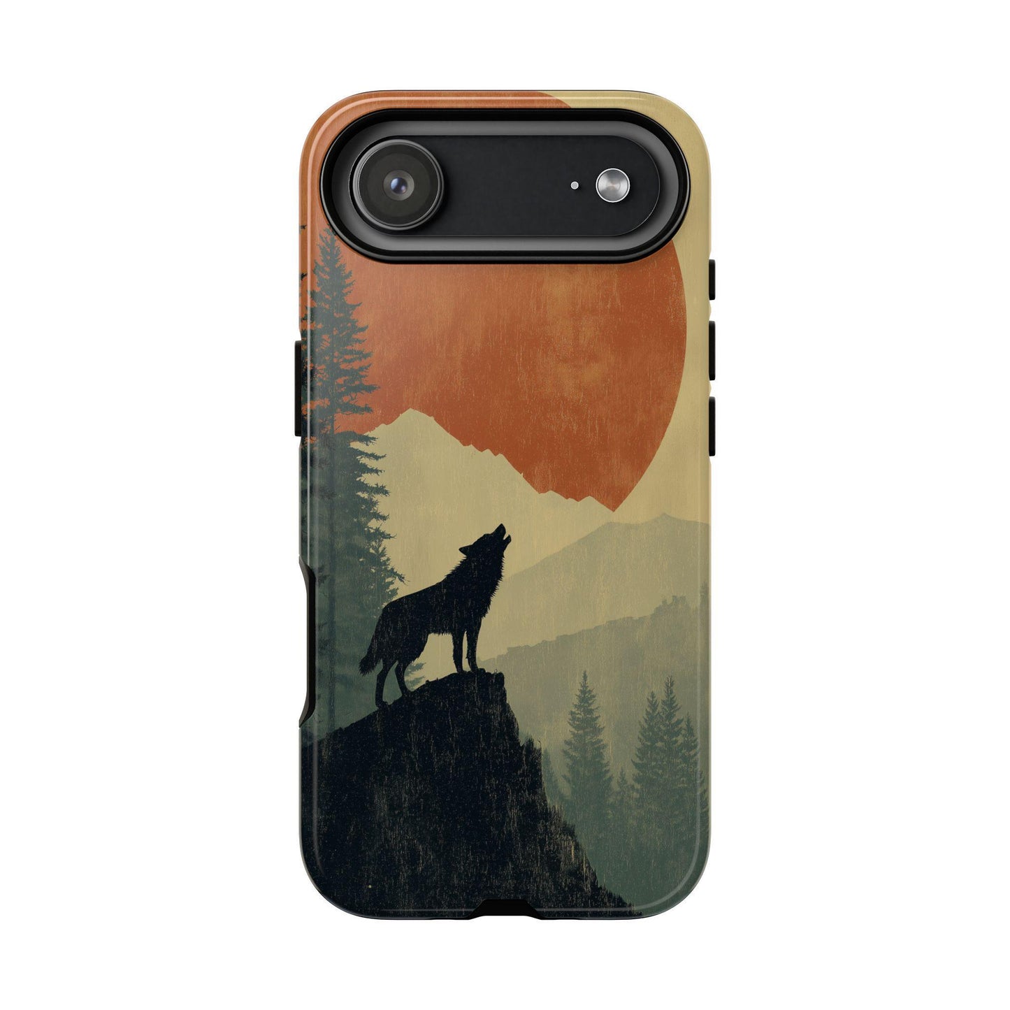 Wolf Howling Silhouette Wilderness