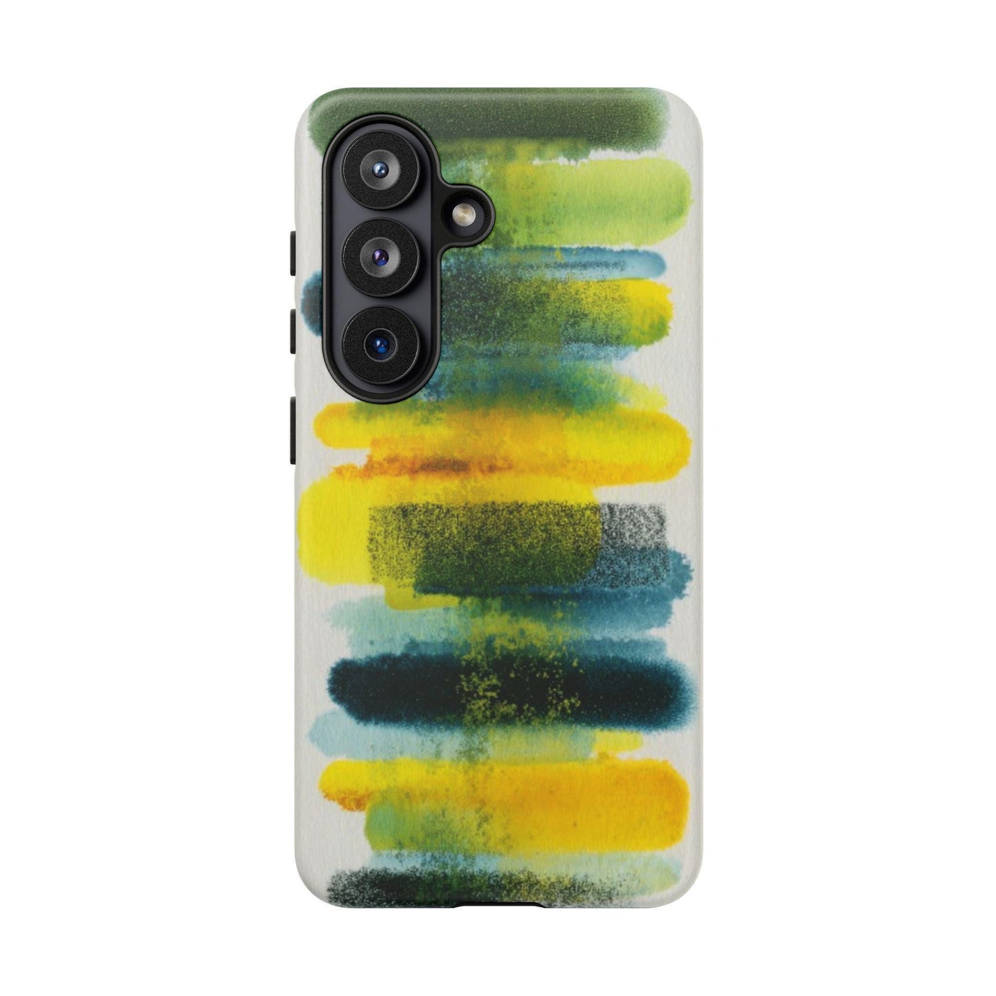 Green Yellow Citron Cascade Brush Strokes