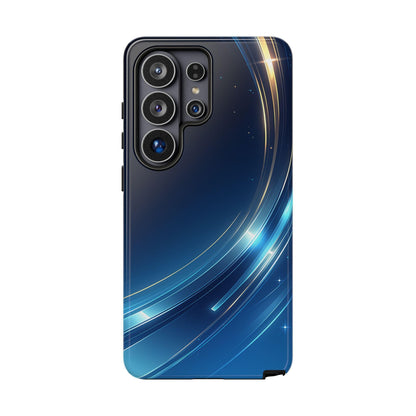 Blue Metallic Curved Wave