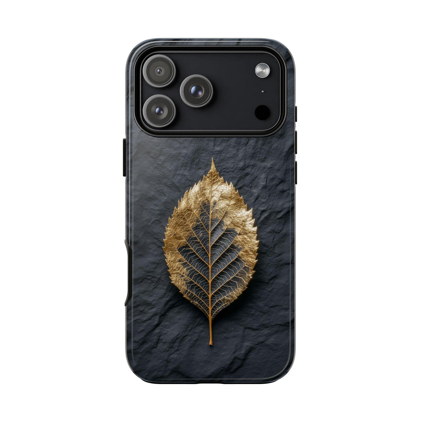 Gold Foil Leaf Dark Charcoal