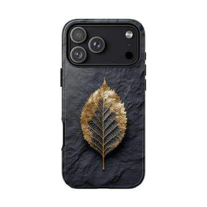 Gold Foil Leaf Dark Charcoal